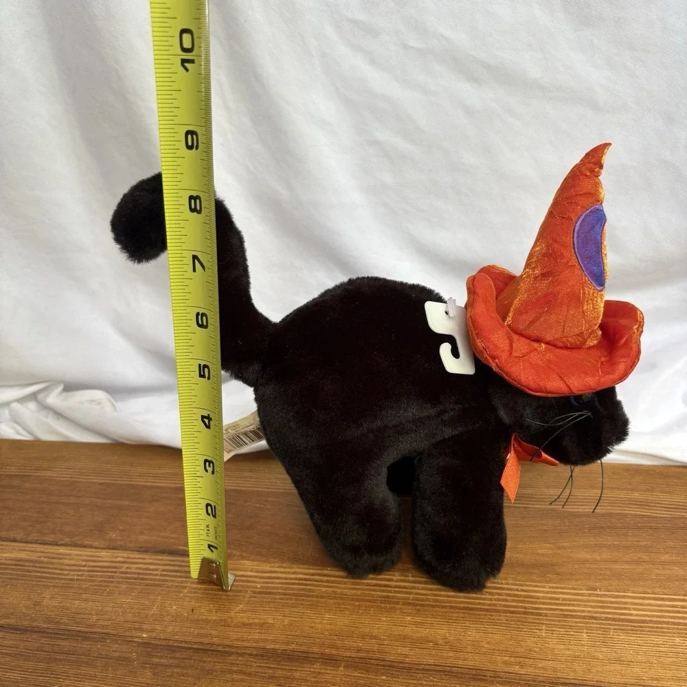 Dan Dee Black Cat Halloween Plush Witch Hat Orange Purple Collector's Choice Toy